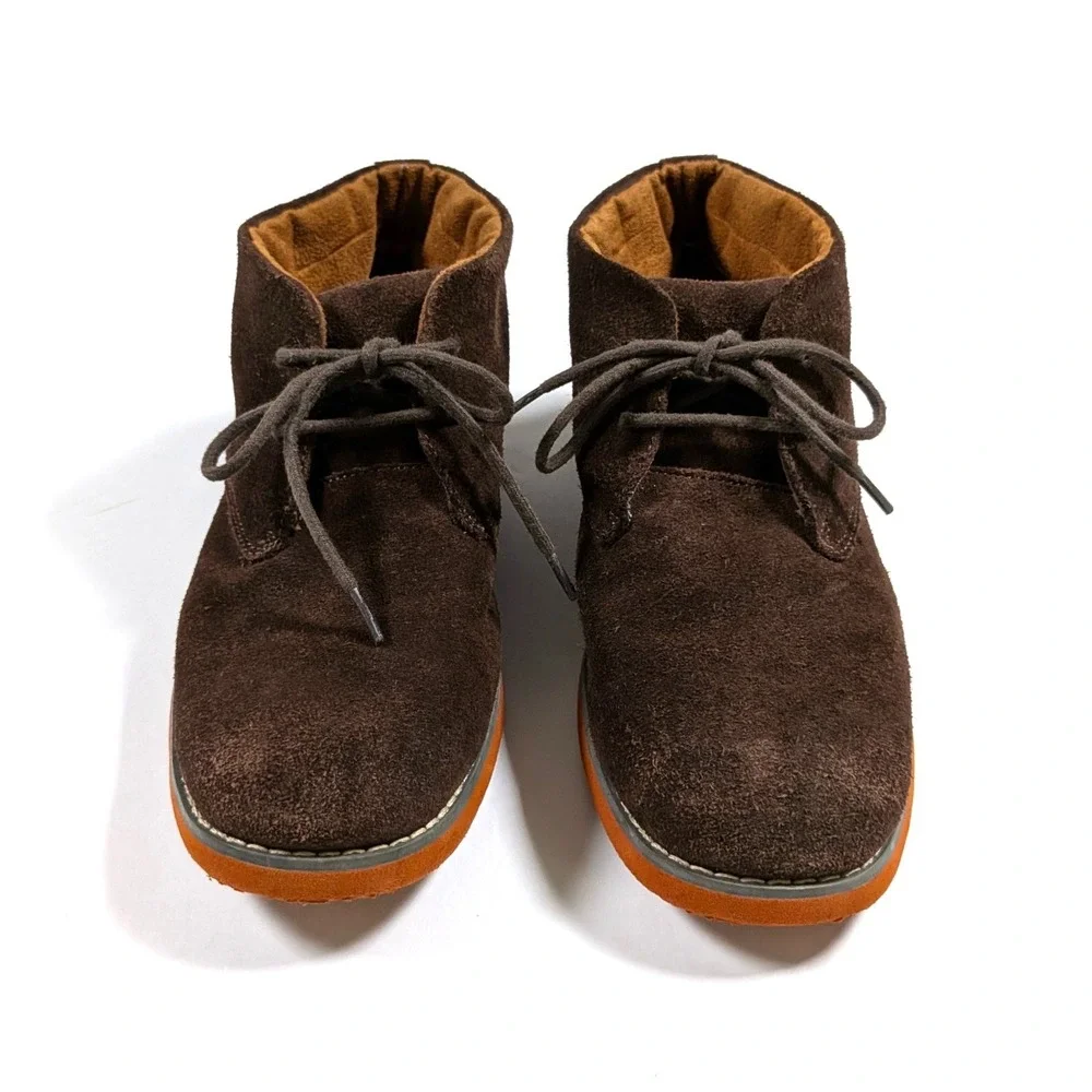 Florsheim Kids Chukka Boots Brown Suede Orange Sole Preppy Boys Size 5M